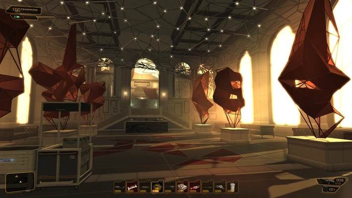 Скриншот внутреннего помещения «Тай Юн Медикал» в Deus Ex: Human Revolution.