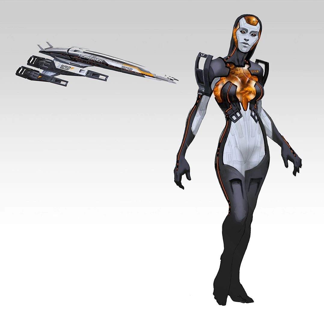 [Mass Effect] Концептуальный рисунок: Человекоподобная EDI в стилистике «Нормандии SR-2».