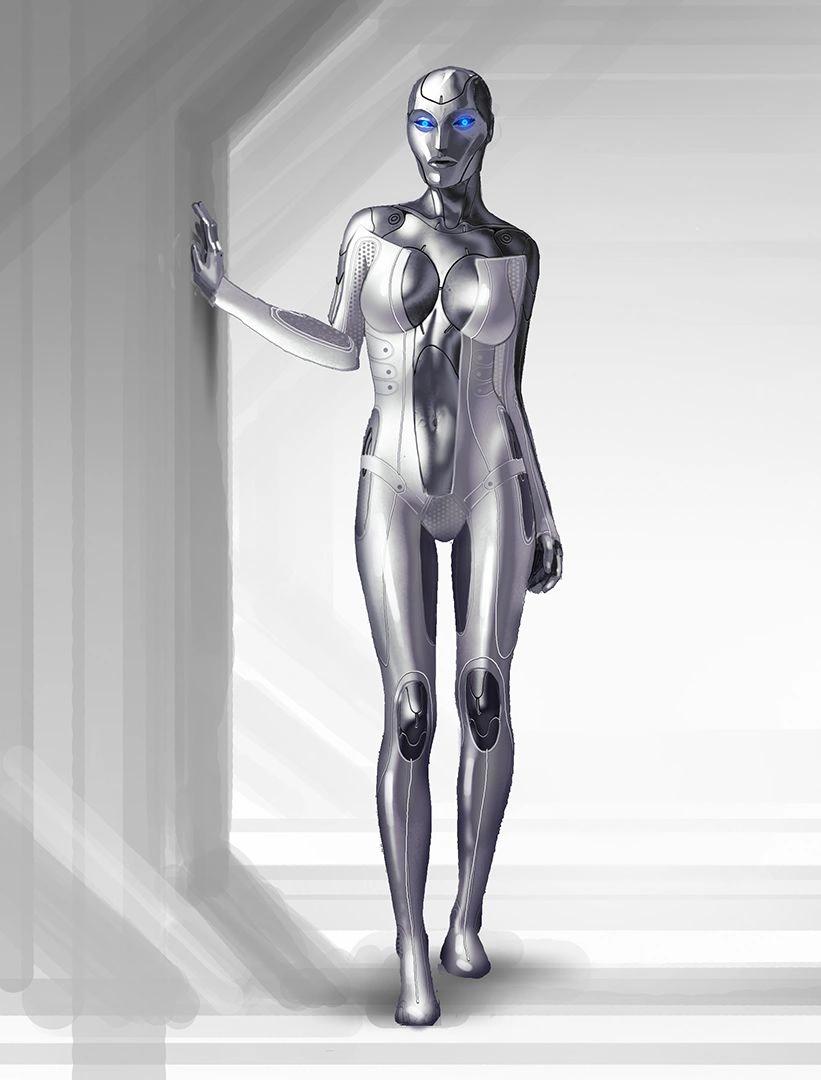 [Mass Effect] Концептуальный рисунок: Человекоподобная EDI в металлизированном варианте.