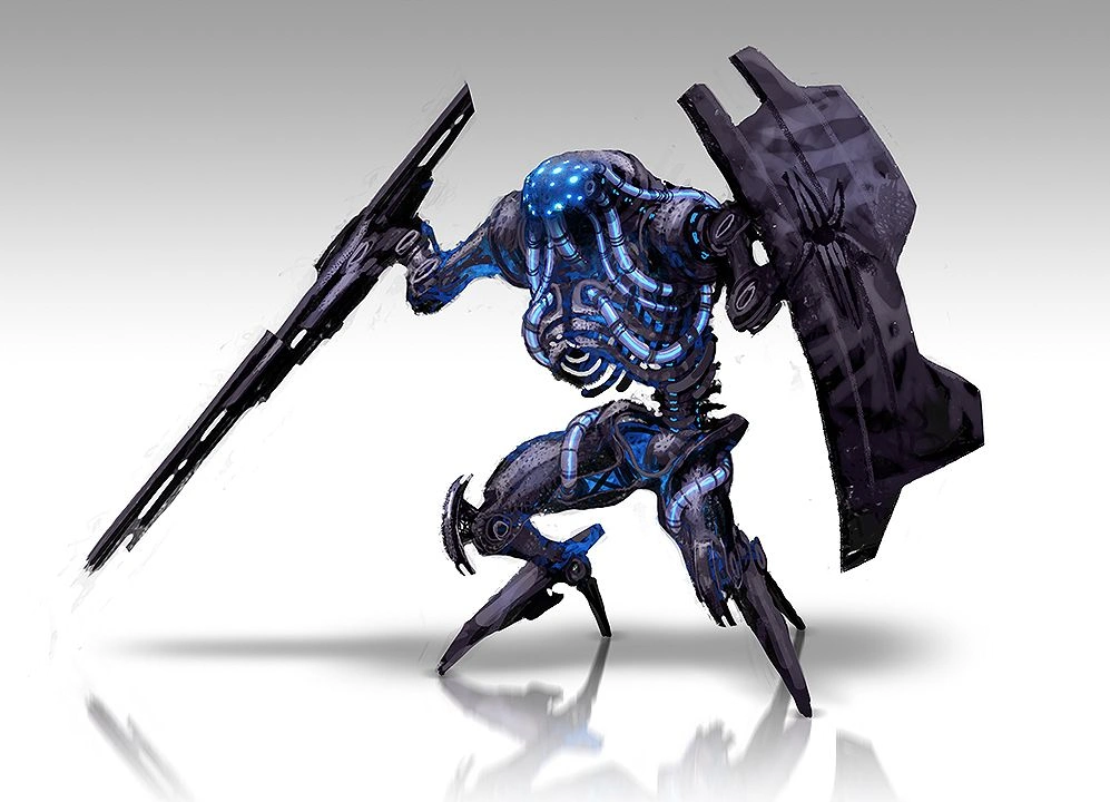 [Mass Effect] Концептуальный рисунок: Дрон Жнецов со щитом.