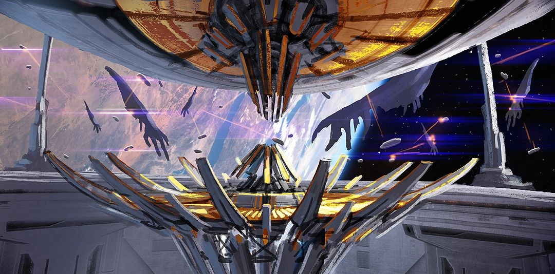 [Mass Effect] Концептуальный рисунок: «Цветок лотоса» в Горне.