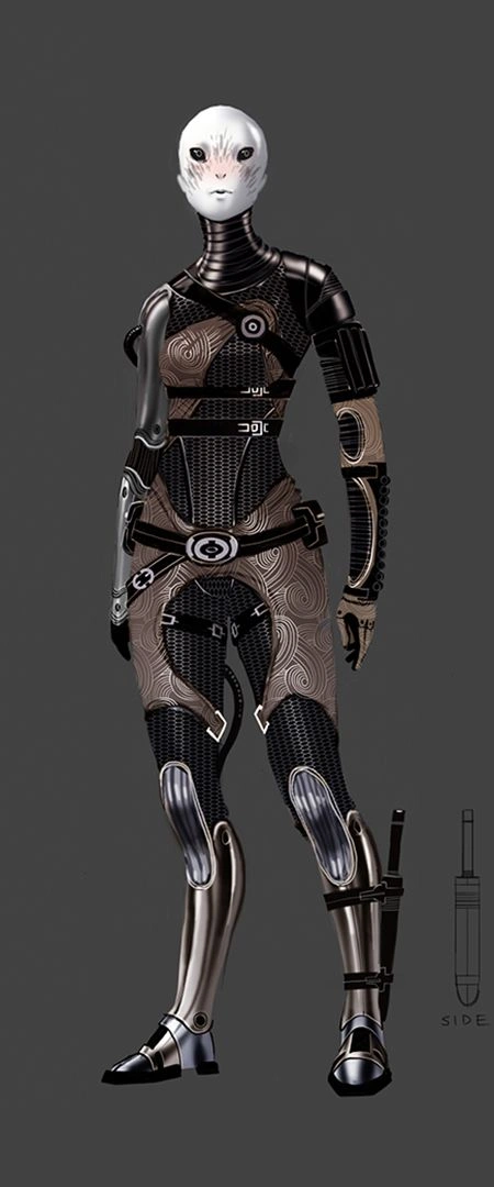 [Mass Effect] Концептуальный рисунок: Тали в стилистике «зелёного человечка» в полный рост.