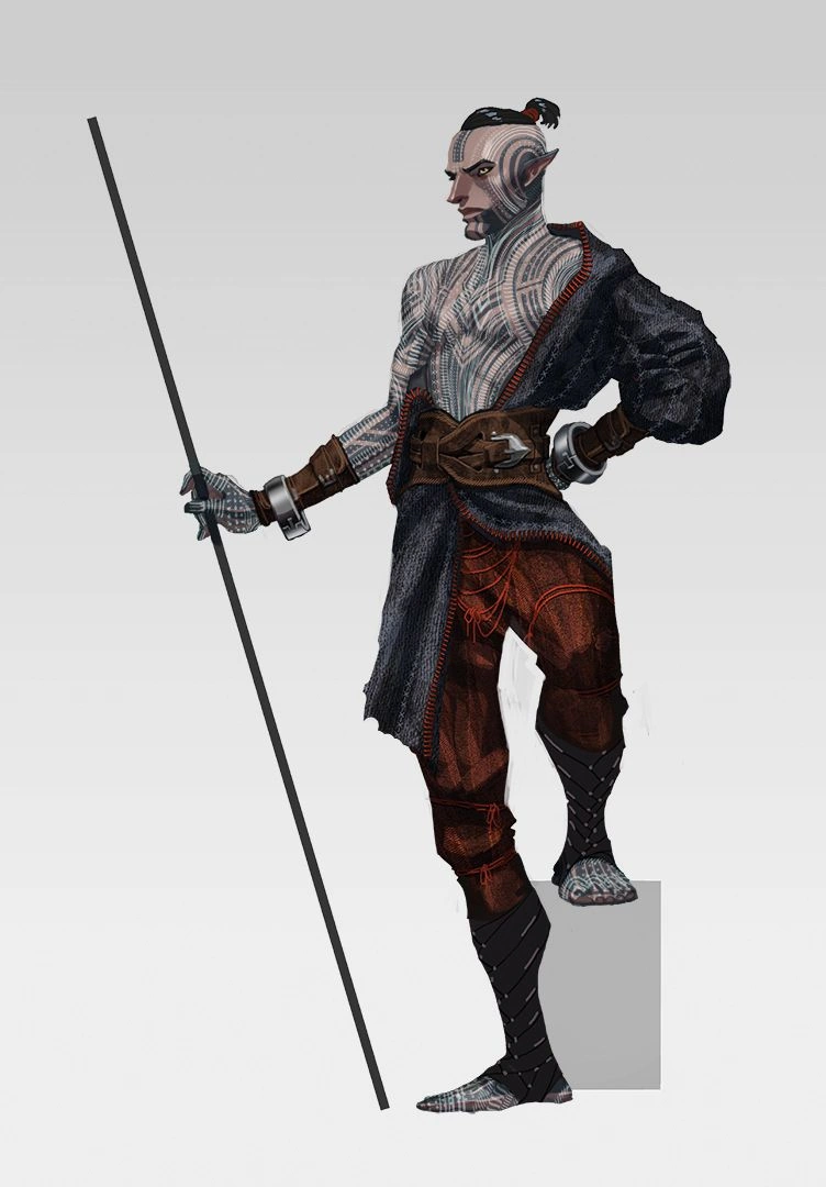 [Dragon Age 2] Концептуальный рисунок: Светлокожий Фенрис.