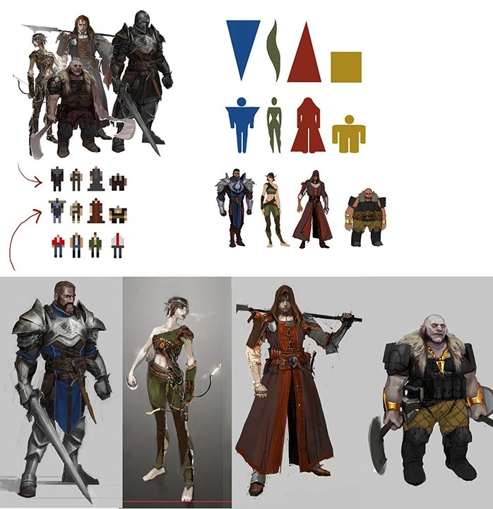 [Dragon Age 2] Концептуальный рисунок: Персонажи и формы.