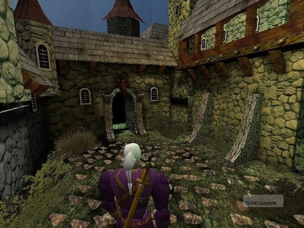 [The Witcher Адриана Хмеляжа] На скриншоте: Геральт и арка.