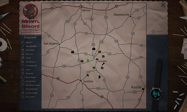 Скриншот Dead State: Карта.
