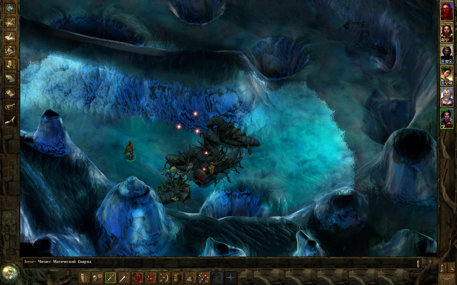 Скриншот Icewind Dale: Heart of Winter: Ледяная пещера.
