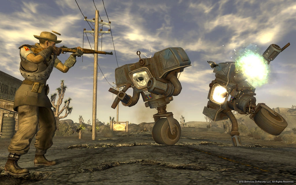 [Fallout: New Vegas] На скриншоте: Секьюритроны.