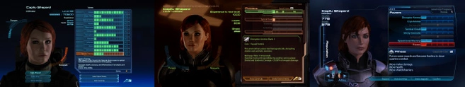 Коллаж из экранов персонажа по трилогии Mass Effect.
