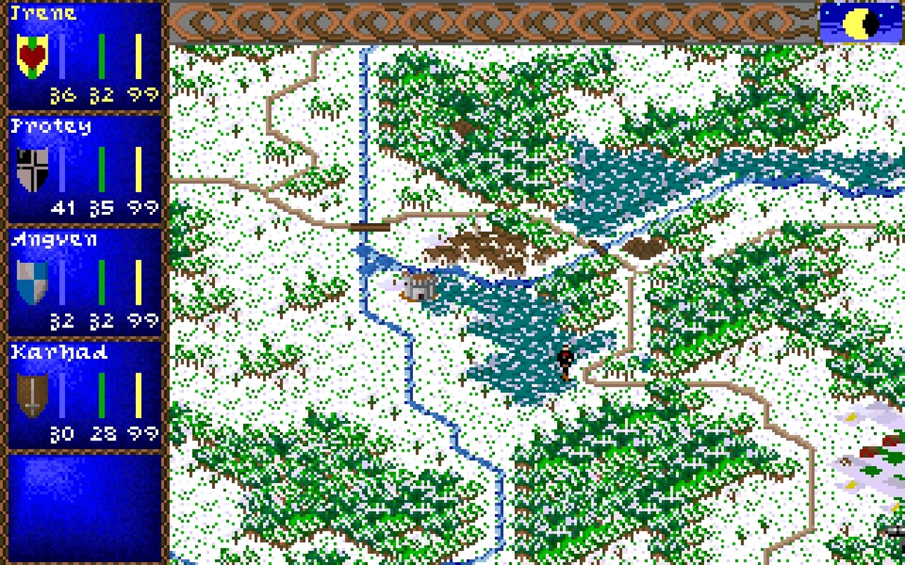 [Darklands] На скриншоте: Карта.