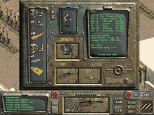 Экран персонажа в Fallout.