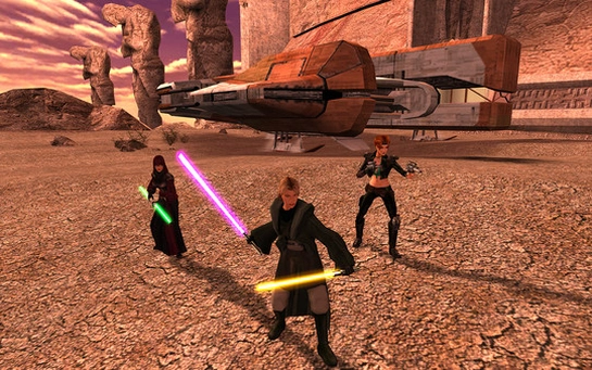 [Star Wars: Knights of the Old Republic 2] На скриншоте: Отряд на Коррибане.