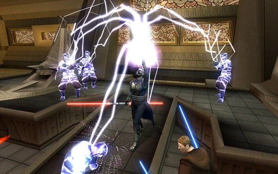 [Star Wars: Knights of the Old Republic 2] На скриншоте: Силовая молния.