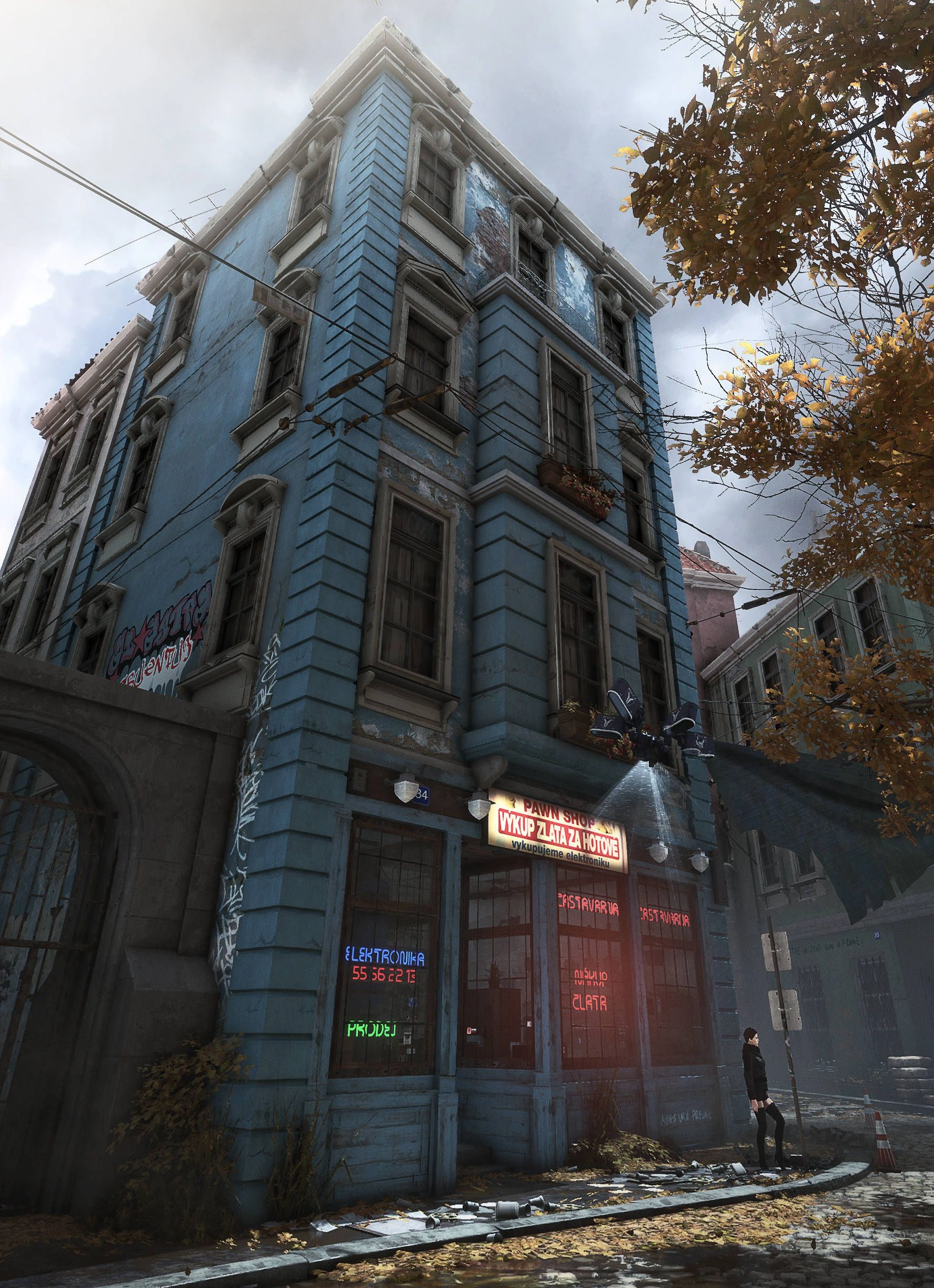 [Deus Ex: Mankind Divided] На скриншоте: Здание в Праге.