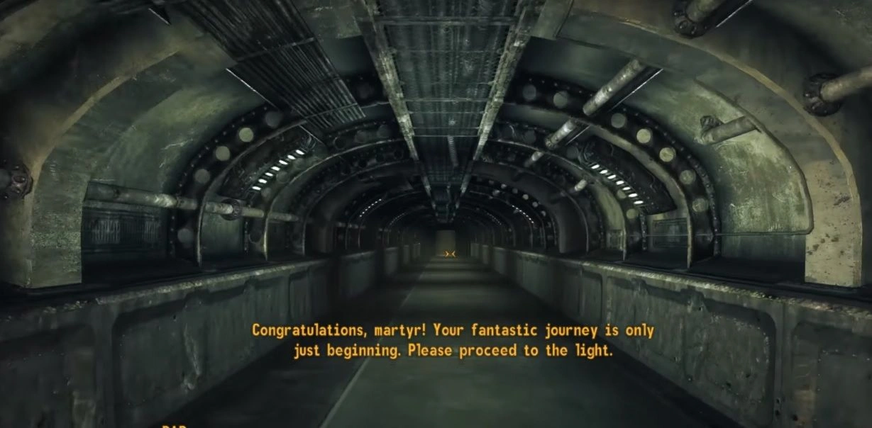 [Fallout: New Vegas] На скриншоте: Туннель к судьбоносной комнате.