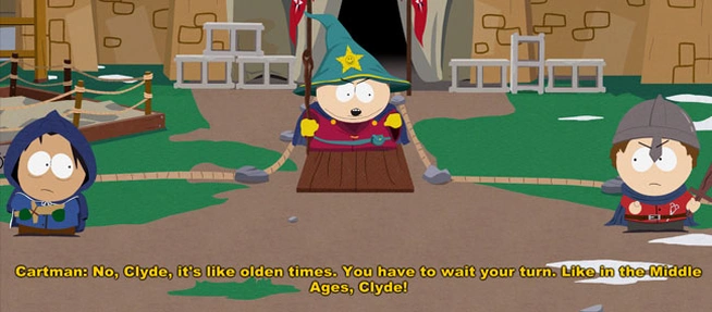 [South Park: The Stick of Truth] На скриншоте: Жди своего хода, Клайд.