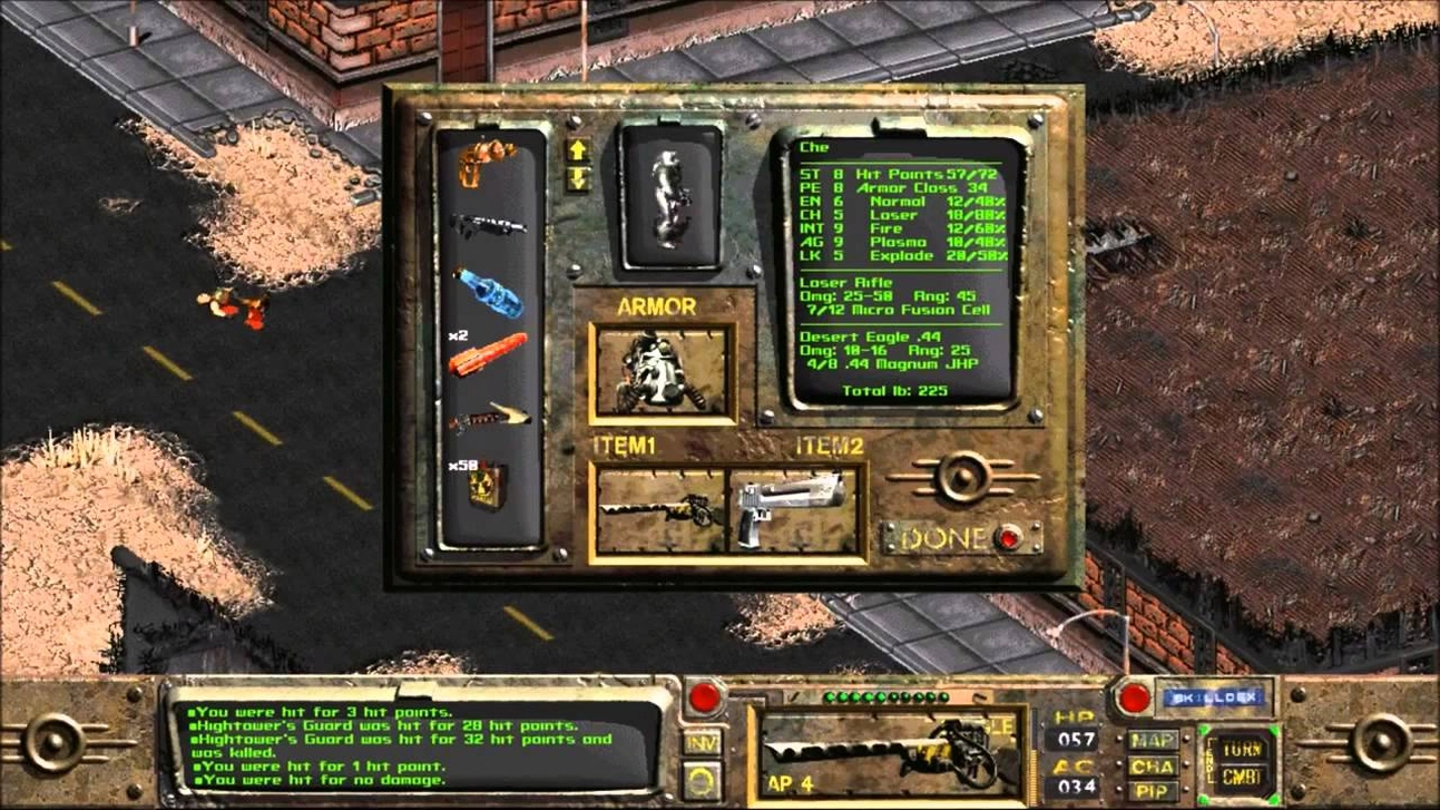 Скриншот Fallout: Инвентарь.