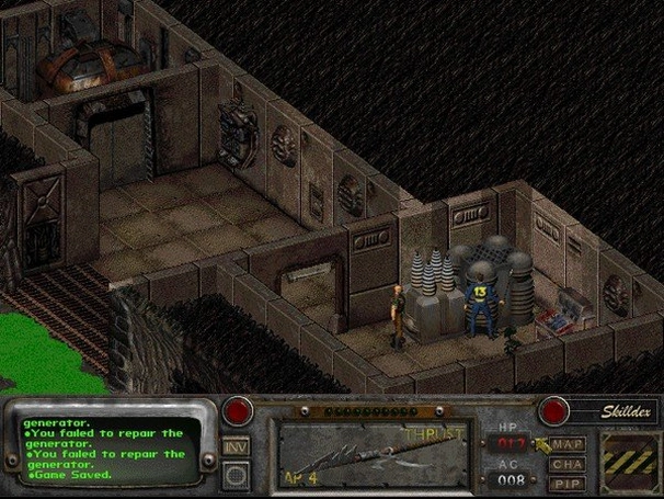 Скриншот Fallout 2: Починка генератора.