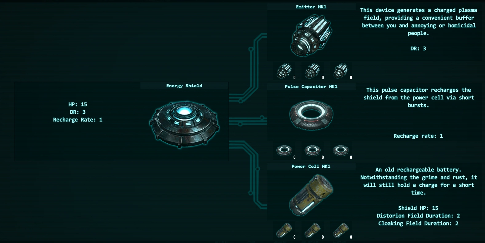 [Colony Ship RPG] На скриншоте: Сборка энергетического щита.