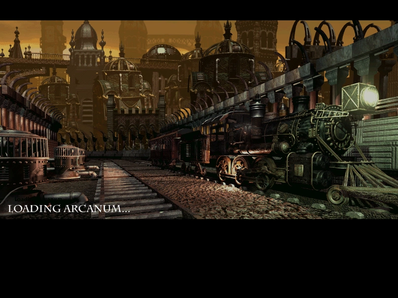 [Демо Arcanum: Of Steamworks and Magick Obscura] Поезд на загрузочном экране.