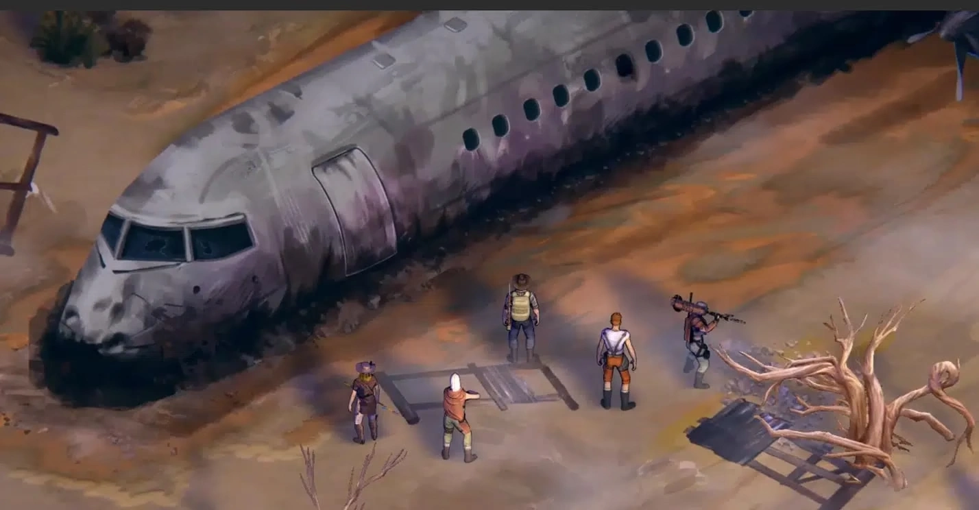 [Broken Roads] На скриншоте: Упавший самолёт