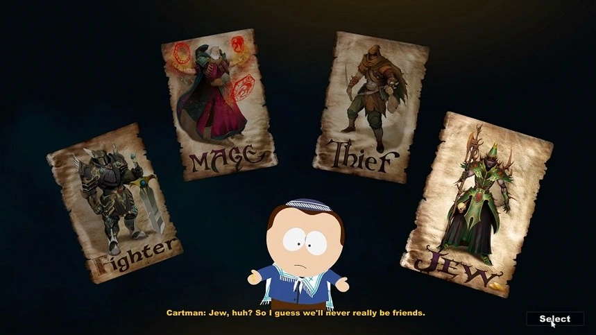 На скриншоте: Выбор класса в South Park.