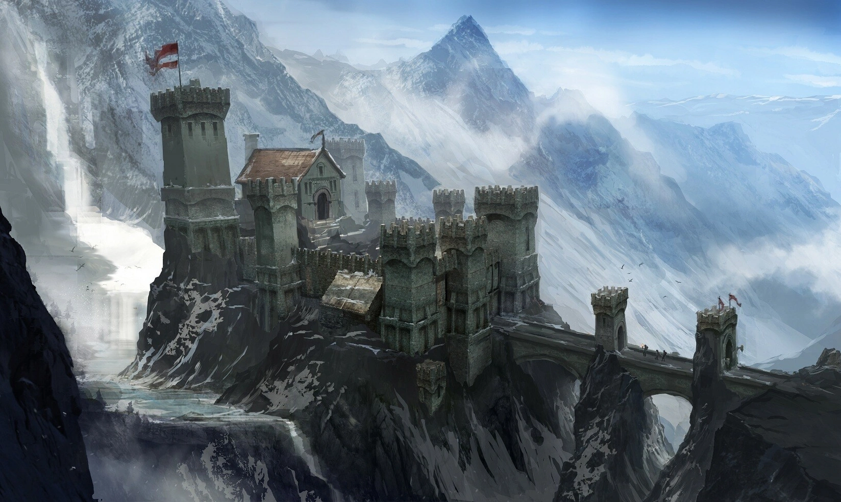 Концепт-арт Скайхолда в Dragon Age: Inquisition.