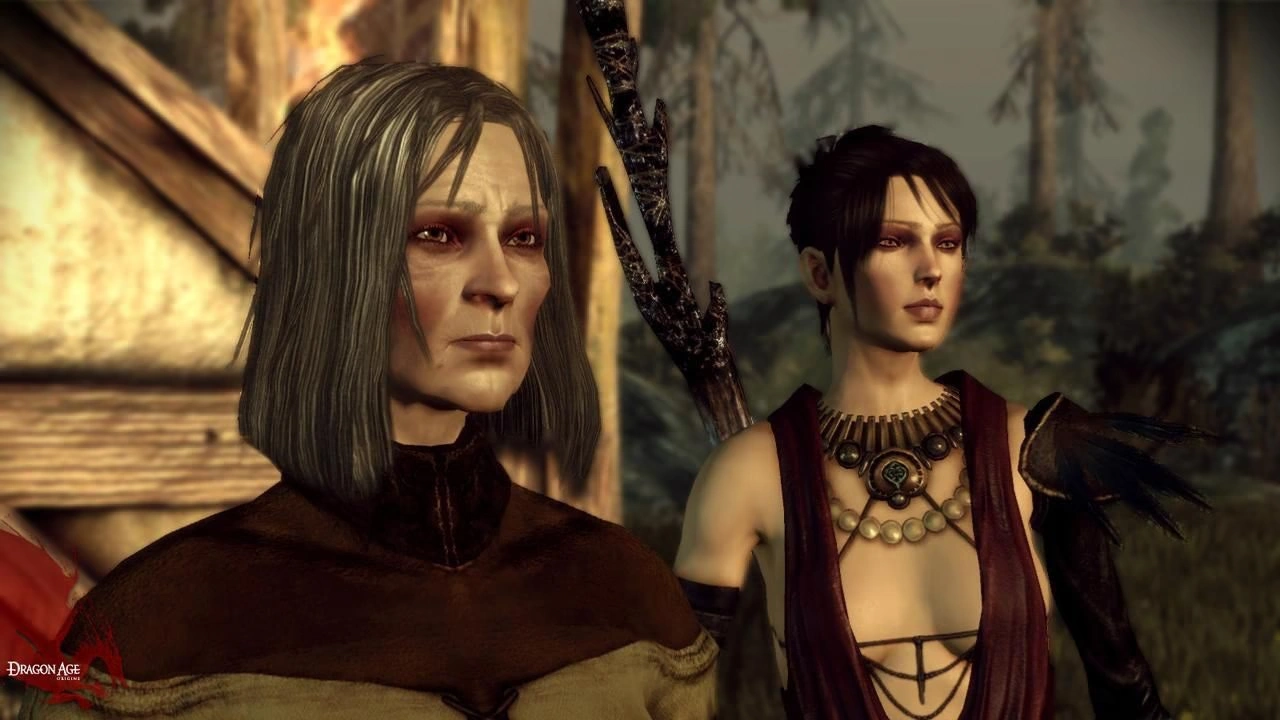 [Dragon Age: Origins] На скриншоте: Морриган и Флемет