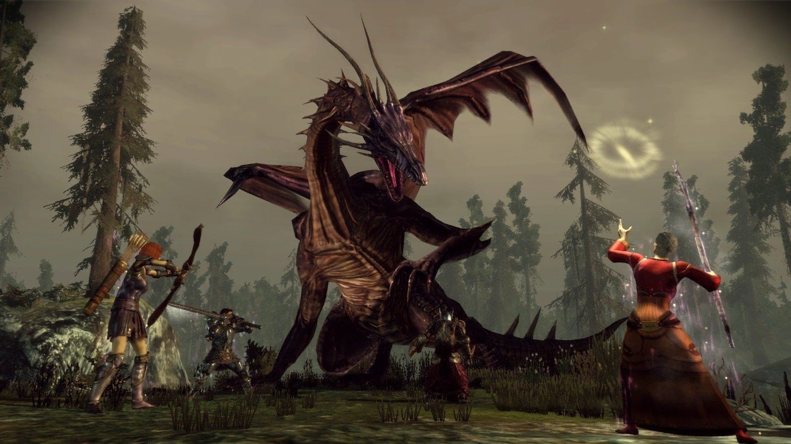 [Dragon Age: Origins] На скриншоте: Отряд против дракона