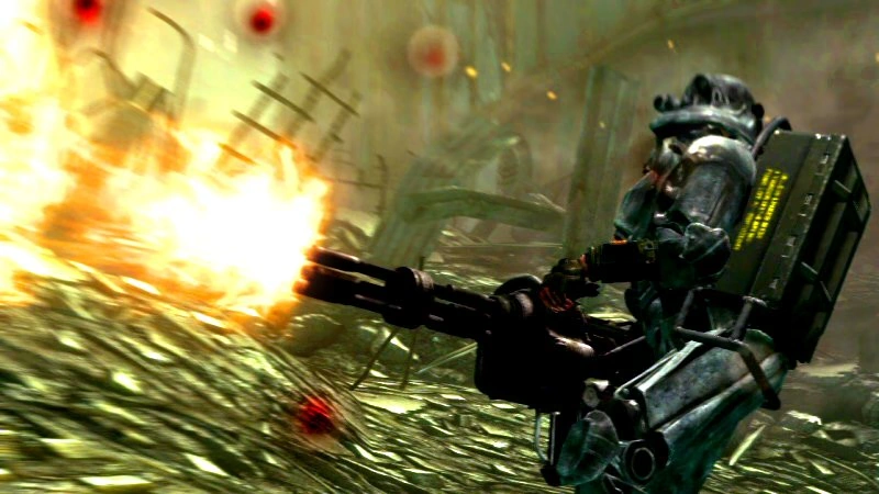 [Fallout 3] На скриншоте: Солдат с крутой пушкой