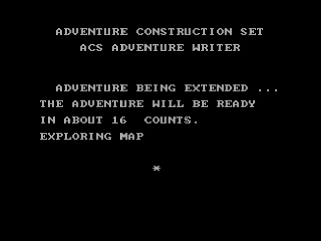 Скриншот Stuart Smith's Adventure Construction Set (1984): генерация карты.