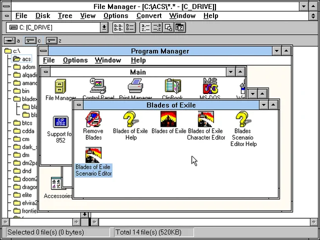 Windows 3.11 на DOSBox.