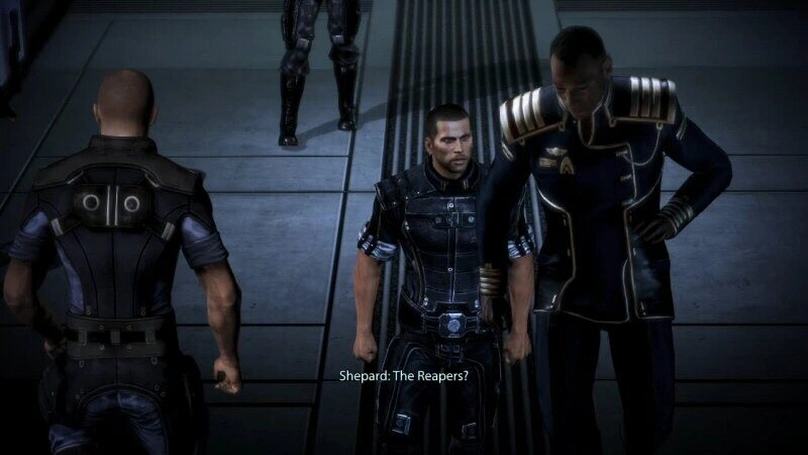 [Mass Effect 3] На скриншоте: Шепард и Андерсон в начале игры.