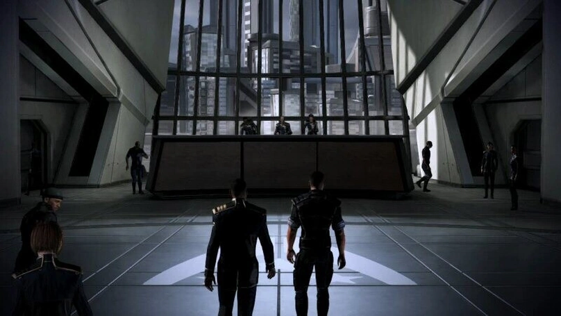 [Mass Effect 3] На скриншоте: Шепард и Андерсон.