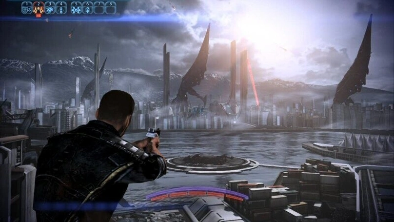 [Mass Effect 3] На скриншоте: Жнецы зачищают Землю.