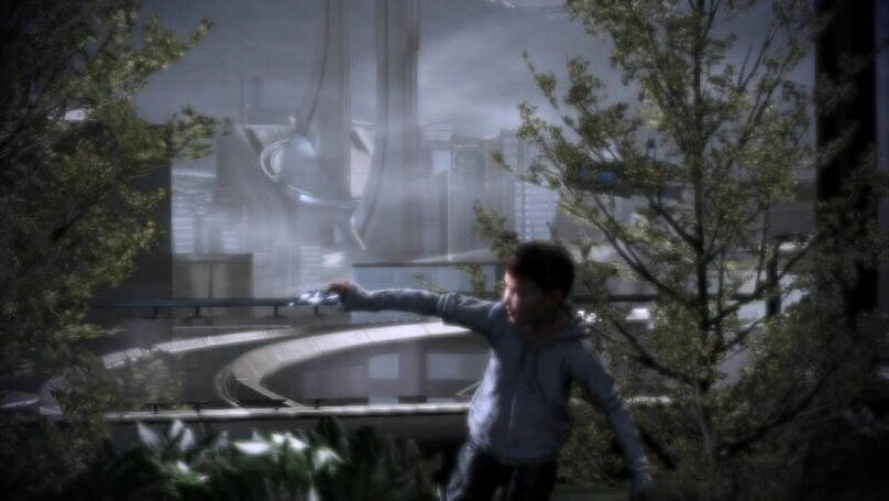 [Mass Effect 3] На скриншоте: Ребёнок с моделью Нормандии.