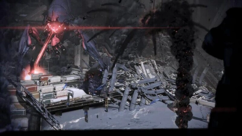 [Mass Effect 3] На скриншоте: Вид на Жнеца с Нормандии.