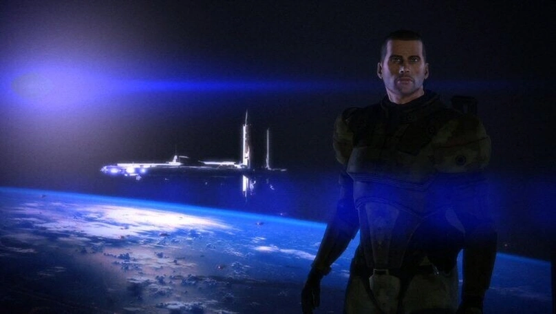 [Mass Effect 3] На скриншоте: Шепард-герой в конце Mass Effect.