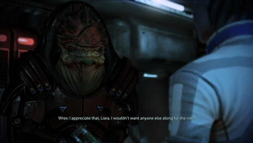 [Mass Effect 3] На скриншоте: Диалог Лиары и Рекса.