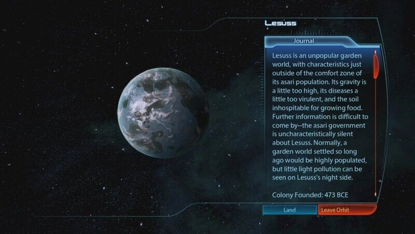 [Mass Effect 3] На скриншоте: Описание Лессуса.