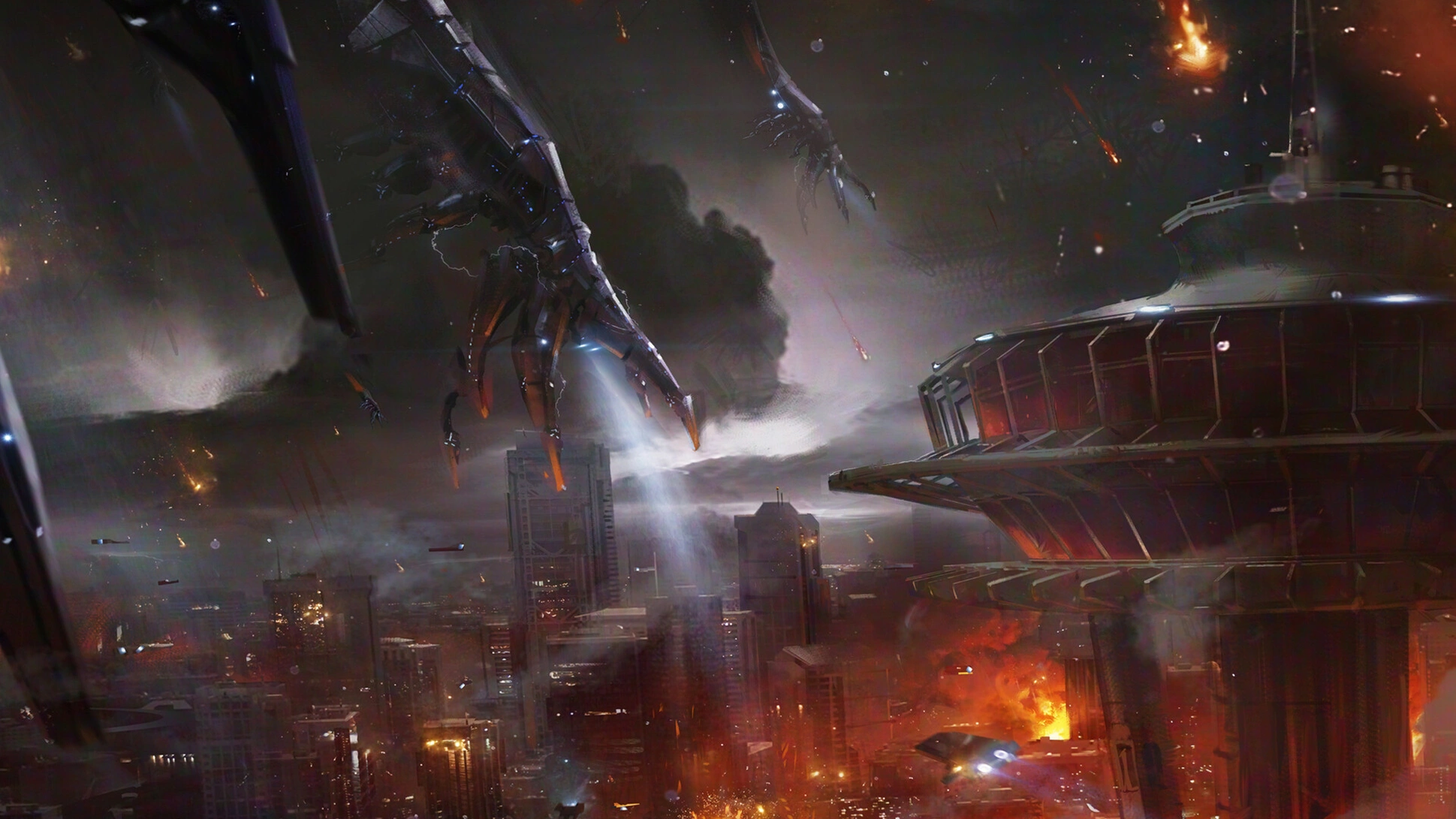 Концепт-арт Mass Effect 3: Нападение Жнецов.