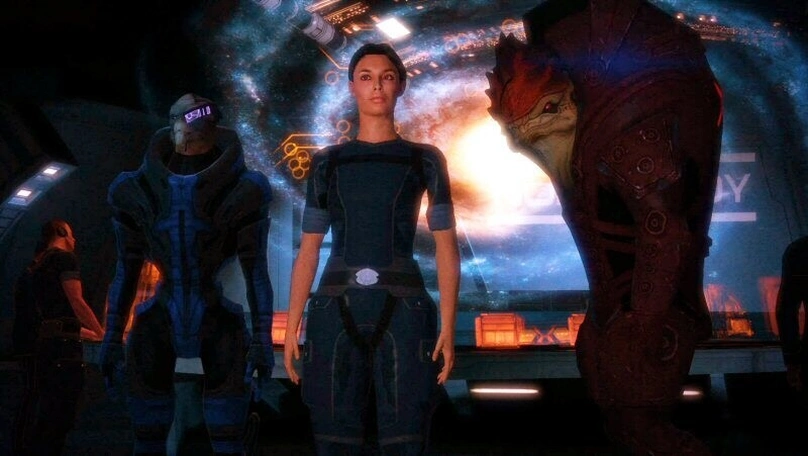 [Mass Effect] На скриншоте: Гаррус, Эшли и Рекс.