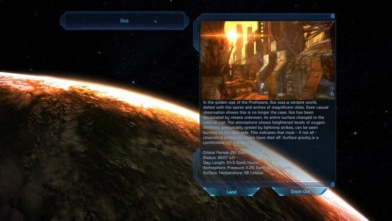 [Mass Effect] На скриншоте: Описание Илоса.