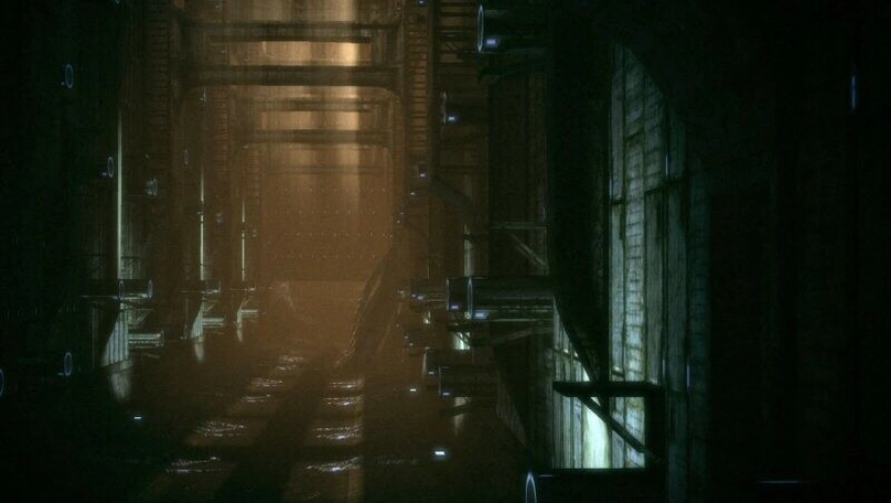 [Mass Effect] На скриншоте: Коридор с капсулами на Илосе.
