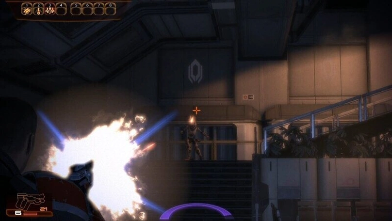 [Mass Effect 2] На скриншоте: Охранный робот.