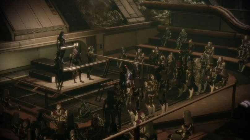[Mass Effect 2] На скриншоте: Суд над Тали.