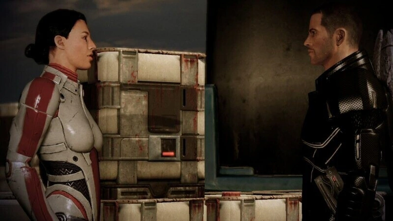 [Mass Effect 2] На скриншоте: Встреча с Эшли на Горизонте.