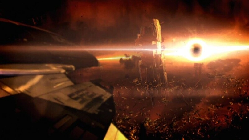 [Mass Effect 2] На скриншоте: Корабль Коллекционеров в центре галактики.