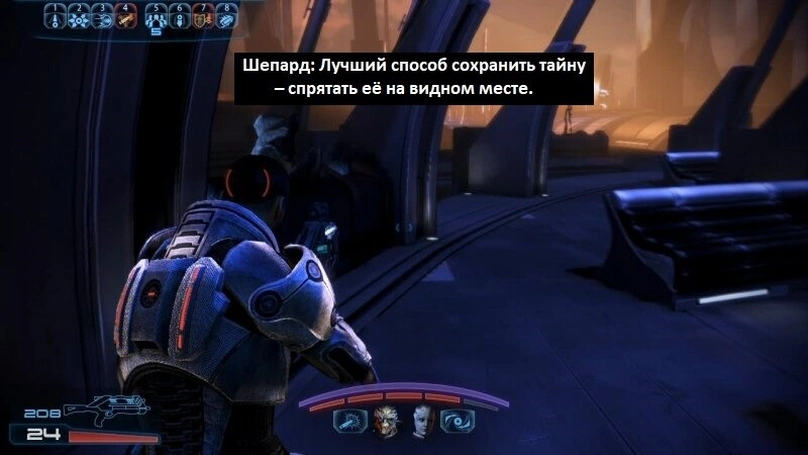 [Mass Effect 3] На скриншоте: Шепард философствует.