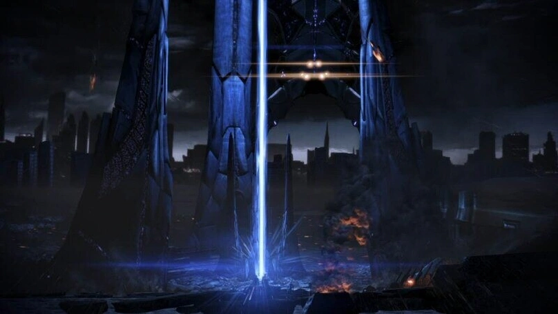 [Mass Effect 3] На скриншоте: Жнец у телепорта.